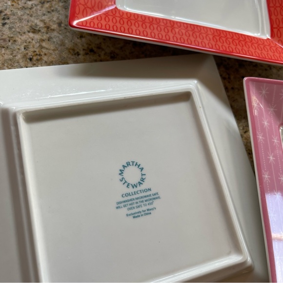 Martha Stewart collection set of 3 appetizer plates yum, tasty, sweet - Picture 6 of 6